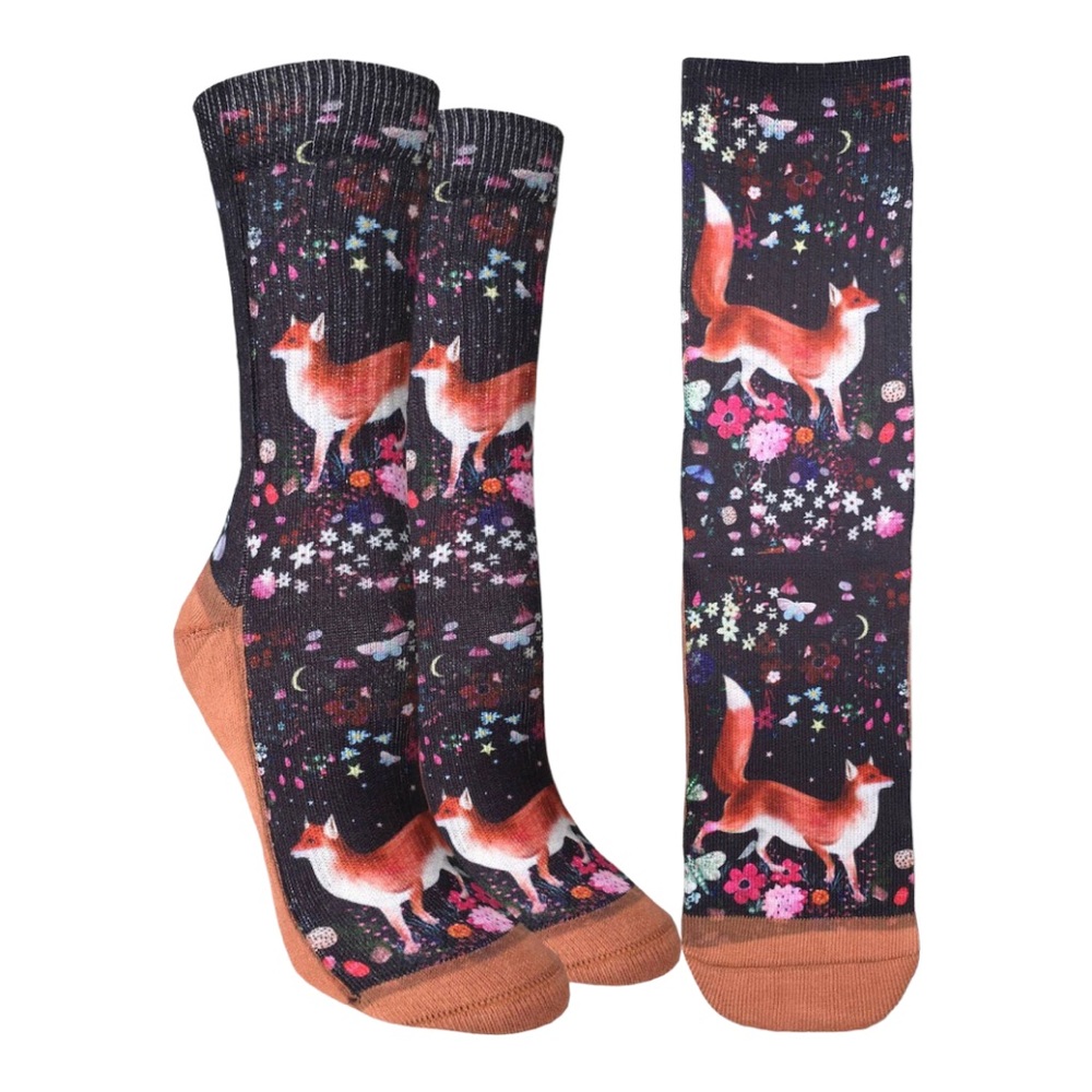 WOMEN’S FLORAL FOX SOCKS NWT
